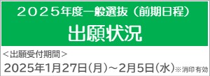 ２０２５年度一般選抜出願状況