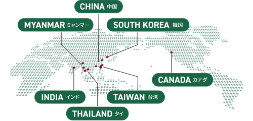 海外での連携大学分布マップ
